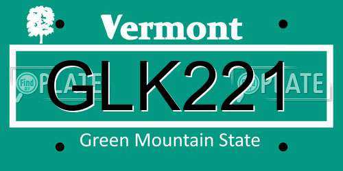 GLK221 Vermont License Plate