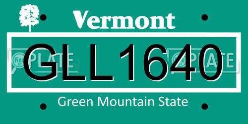 GLL1640 Vermont License Plate