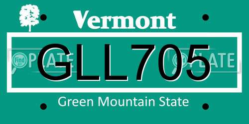 GLL705 Vermont License Plate