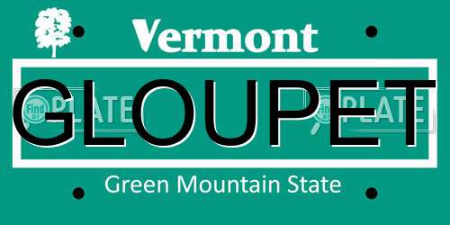 GLOUPET Vermont License Plate