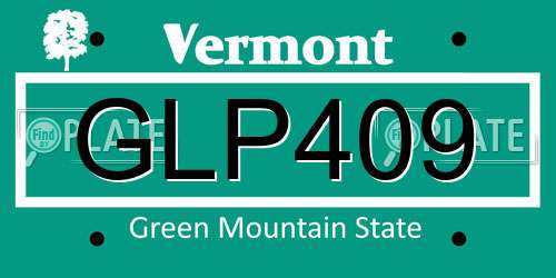GLP409 Vermont License Plate