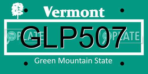 GLP507 Vermont License Plate
