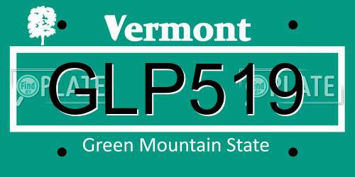 GLP519 Vermont License Plate