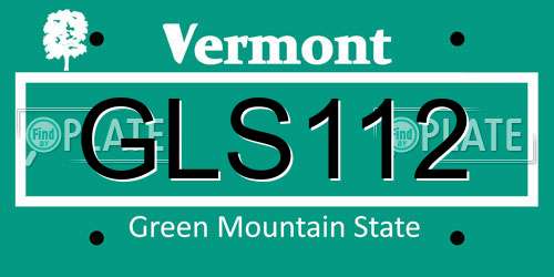 GLS112 Vermont License Plate