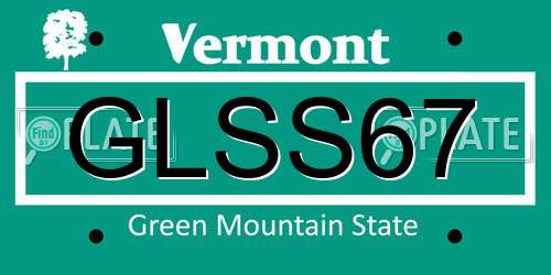 GLSS67 Vermont License Plate