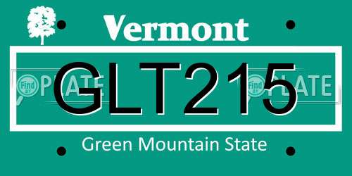 GLT215 Vermont License Plate