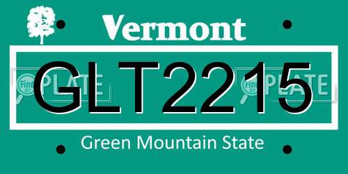 GLT2215 Vermont License Plate