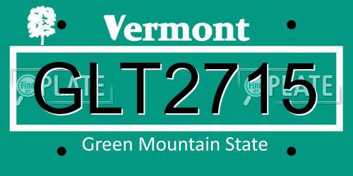 GLT2715 Vermont License Plate