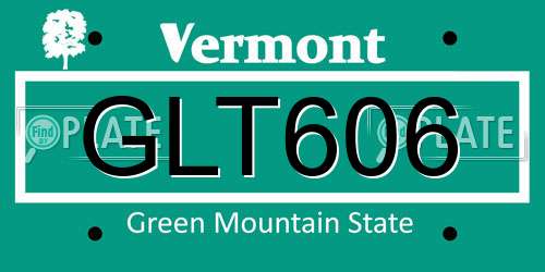 GLT606 Vermont License Plate