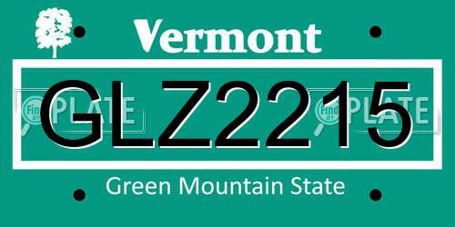 GLZ2215 Vermont License Plate