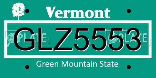 GLZ5553 Vermont License Plate