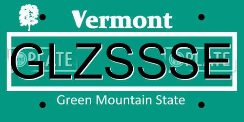 GLZSSSE Vermont License Plate