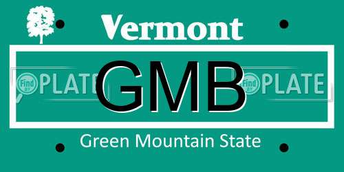 GMB Vermont License Plate