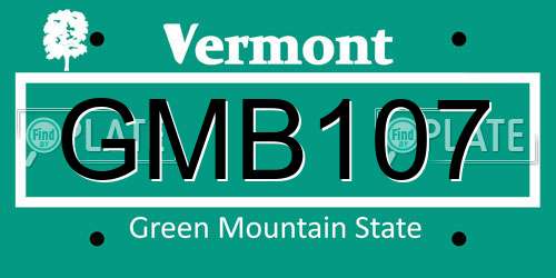 GMB107 Vermont License Plate