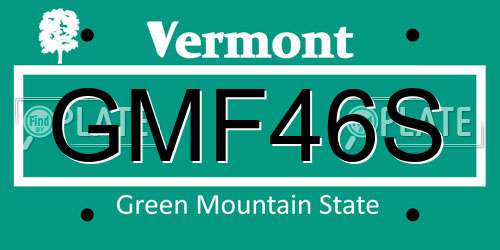 GMF46S Vermont License Plate