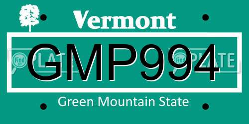 GMP994 Vermont License Plate