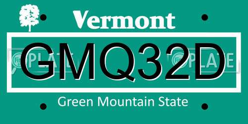 GMQ32D Vermont License Plate
