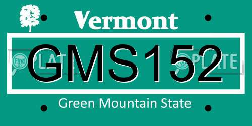 GMS152 Vermont License Plate