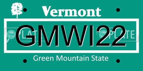 GMWI22 Vermont License Plate