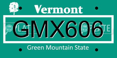 GMX606 Vermont License Plate