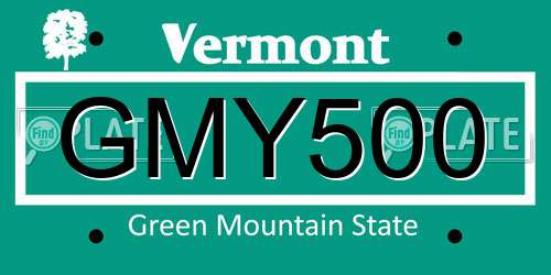 GMY500 Vermont License Plate