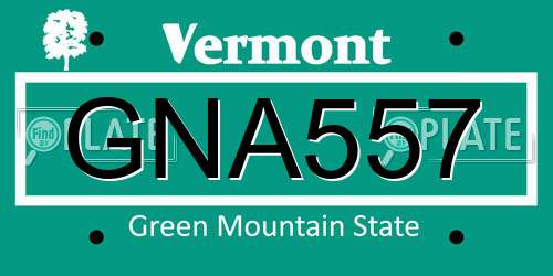 GNA557 Vermont License Plate