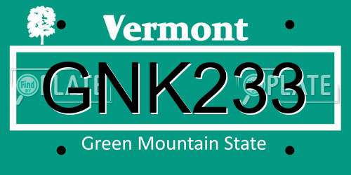GNK233 Vermont License Plate