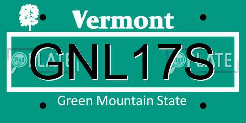 GNL17S Vermont License Plate