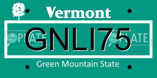 GNLI75 Vermont License Plate