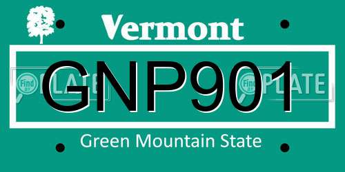 GNP901 Vermont License Plate