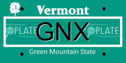 GNX Vermont License Plate