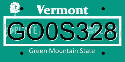 GO0S328 Vermont License Plate