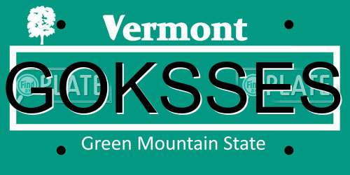 GOKSSES Vermont License Plate