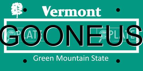 GOONEUS Vermont License Plate