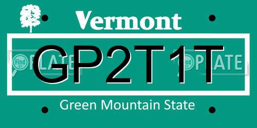 GP2T1T Vermont License Plate