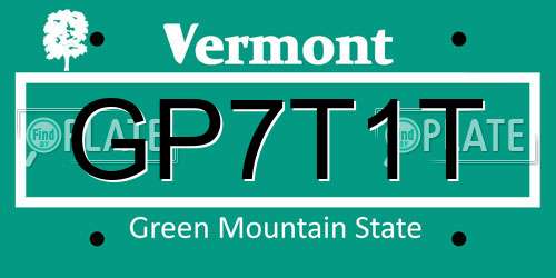 GP7T1T Vermont License Plate