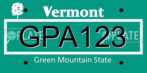 GPA123 Vermont License Plate