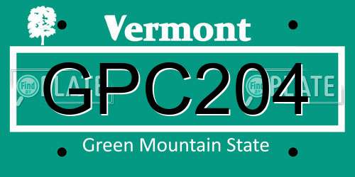 GPC204 Vermont License Plate