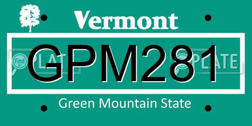 GPM281 Vermont License Plate