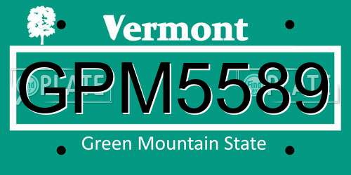 GPM5589 Vermont License Plate