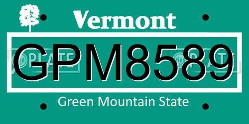 GPM8589 Vermont License Plate