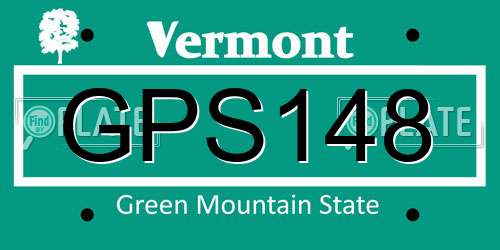 GPS148 Vermont License Plate