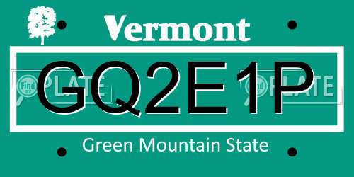 GQ2E1P Vermont License Plate
