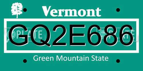 GQ2E686 Vermont License Plate