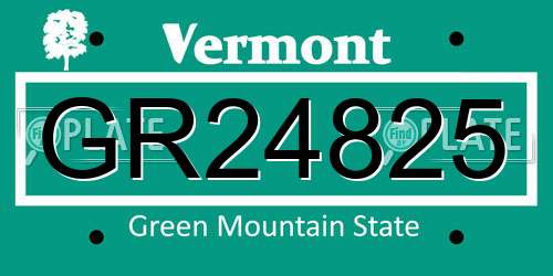 GR24825 Vermont License Plate