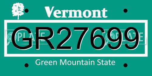 GR27699 Vermont License Plate