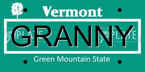 GRANNY Vermont License Plate