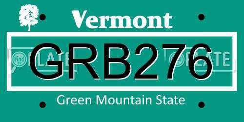GRB276 Vermont License Plate