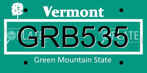 GRB535 Vermont License Plate