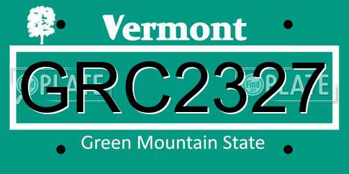 GRC2327 Vermont License Plate